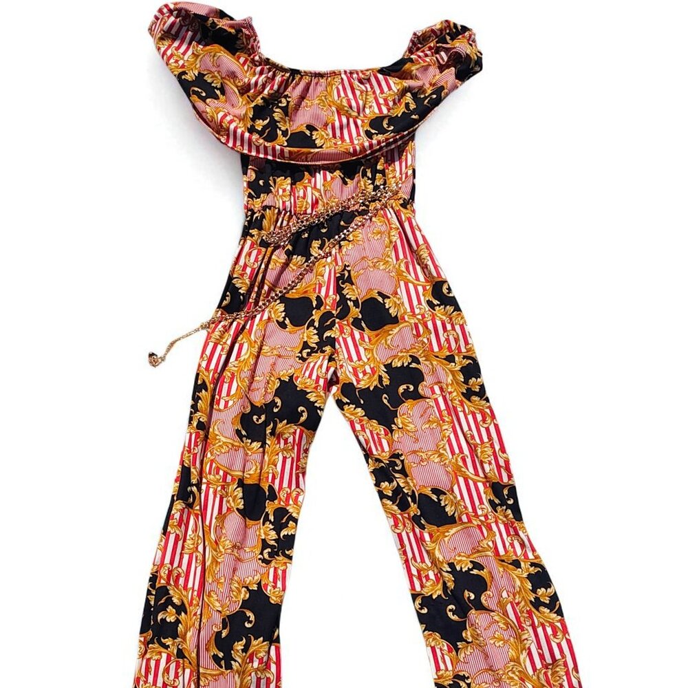 Womens Medium Chic & Sassy Off-the-Shoulder Jumpsuit Outfit